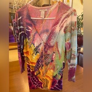 Alberto Makali Colorful Zipper Embellished Top